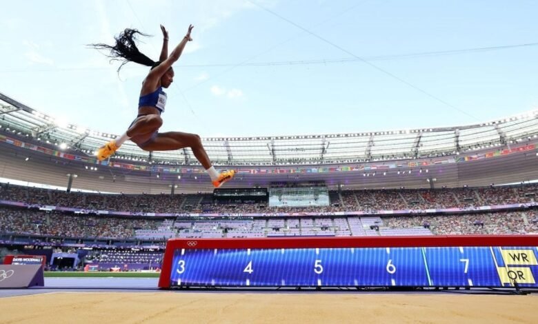 Tara Davis-Woodhall at the Paris 2024