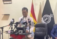 CID Boss Lydia Donkor addressing the media in Accra today