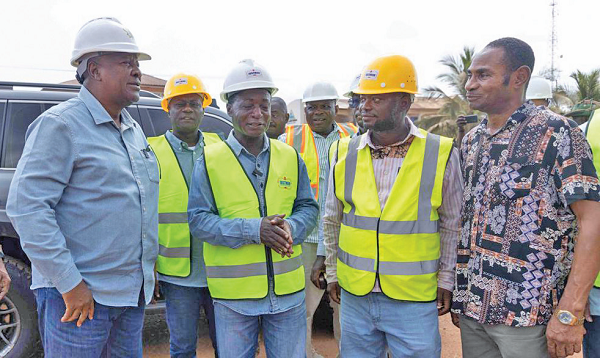 President inspects road works in 2 regions…directs Finance Minister to release funds for completion of projects