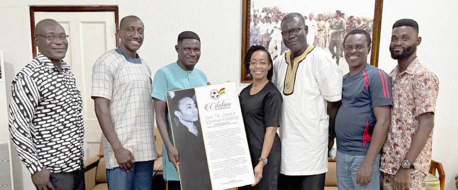 Chris Ekpo presenting the citation to Dr Zanetor Agyemang Rawlings. Looking on are executives of the GDFF GHANA’S youth athletes have returned home after a remarkable performance at the 2025 African Youth Games in Luanda, Angola. The team won three gold medals, six silver medals, and 12 bronze medals making a total medal haul of 21, having competed in 12 sports discipline, confirming Ghana’s growing depth across the sporting spectrum and the conscious effort in young talent development. The highlight of Ghana’s campaign was the impressive performances in badminton, boxing, and athletics. The badminton team put up a stellar show, winning Gold in Boys Doubles and Girls Doubles, Silver in Mixed Doubles and Bronze in Girls Singles, Mixed Relay and Mixed Doubles, making a total of six. The team, made up of Adu-Mintah Obapomba and Adu Moslena Ama Korama, Racheal Quarcoo and Andy Amofa, were a delight to watch. Ghana’s boxing team also made a mark, with four boxers securing medals, including Margaret Angel Naa Oyoo, who impressed with her maturity and skill in the women’s 46-48kg class to win bronze for Ghana. Richardson Ofori and Rahman Ablorh won Gold and Silver respectively for Ghana in boxing as William Laryea won bronze medal. Ghana’s young track and field athletes delivered commendable performances, gaining valuable experience and exposure. Their efforts contributed significantly to Ghana’s overall performance at the games with Coffie Mary winning silver in Women’s 400m hurdles