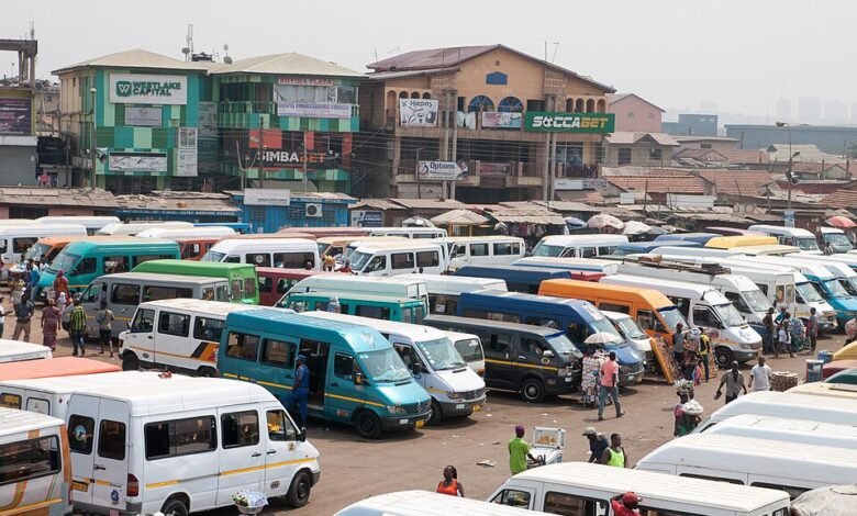 A Trotro station in Ghana