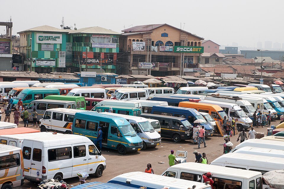 A Trotro station in Ghana