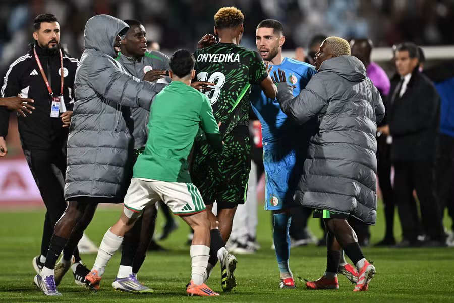 A scuffle involving Luca Zidane broke out after the final whistle of the AFCON quarter-final