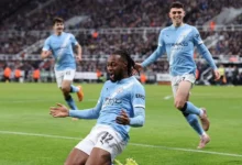 Antoine Semenyo celebrates his goal