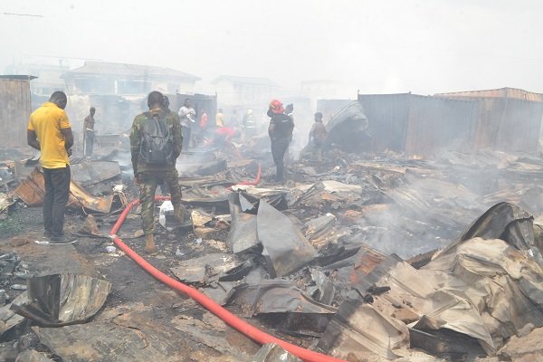 Some of the debries after the fire incident Photo Victor A. Buxton.