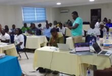 Mr Tagoe (left) addressing participants in the conference