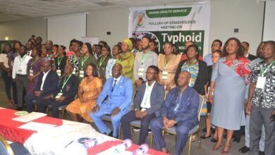 Dr Asiedu-Bekoe (seated second from left) with Dr Akoriyea (seated third from right) and other dignitaries after the programme Photo Victor A. Buxton