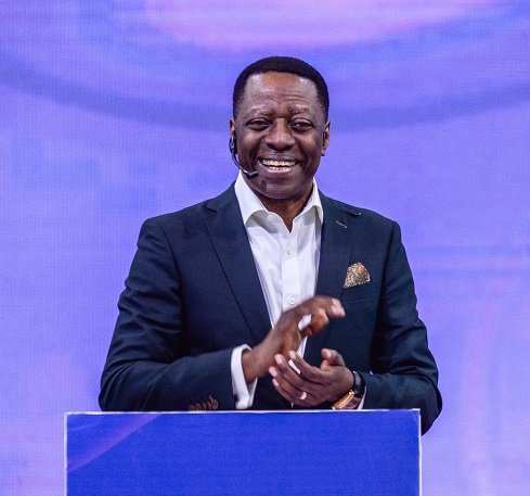 Dr Adeyemi (inset) speaking at the programme