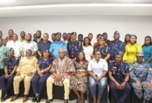 Mr Nyarko Ampem (seated fourth from left), Dr Anthony Sarpong (seated second from left) with the participants at the workshop