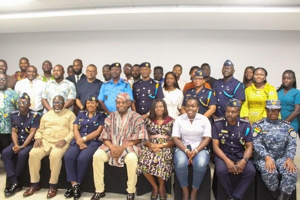 Mr Nyarko Ampem (seated fourth from left), Dr Anthony Sarpong (seated second from left) with the participants at the workshop