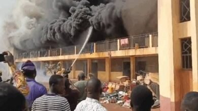 • The girls dormitory of NOBISCO destroyed by the fire