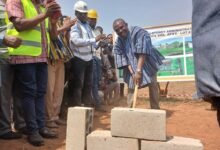 • Mr Bedzrah cutting the sod for work to star