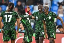 • Nigeria players celebrating their victory over Algeria at the quarter-finals