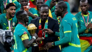 Pape Thiaw (centre) will miss five of Senegal's six 2027 Africa Cup of Nations qualifiers