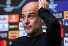 Pep Guardiola with Erling Haaland