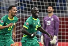 Sadio Mane joined by Iliman Ndiaye to celebrate his goal