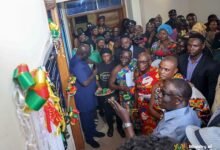 • Mr Quayson (right) speaking at the commissioning ceremony