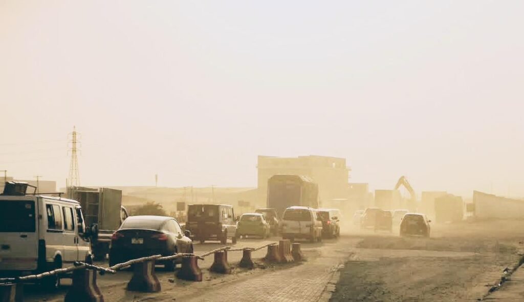 Vehicular traffic on the motorway