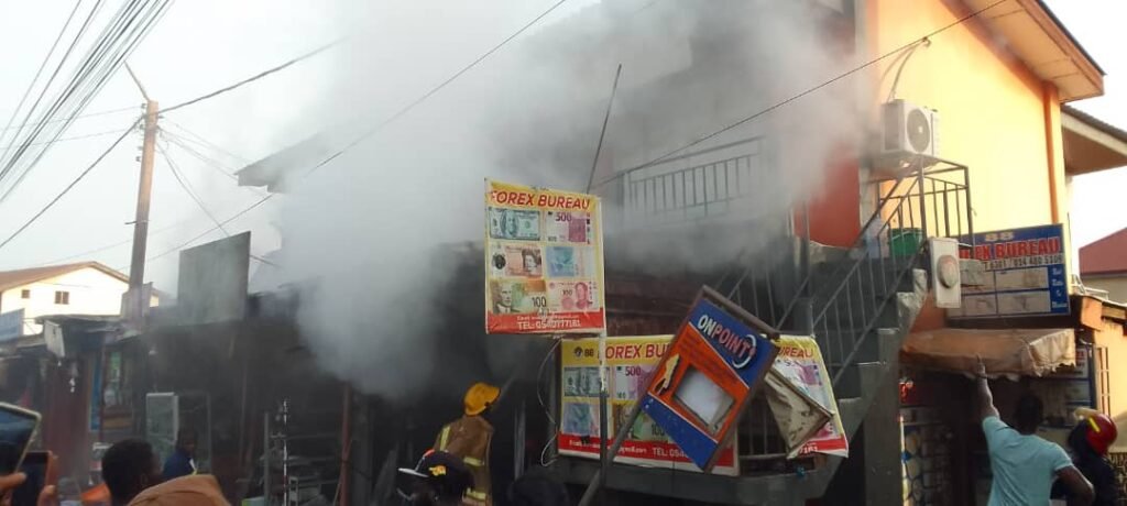 Fire men dousing the fire.