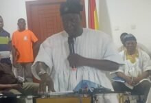 Mr Donatus Atanga Akamugri briefing the press in Bolgatanga