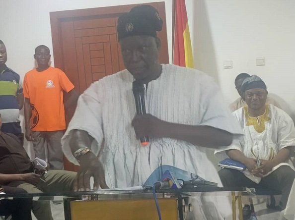 Mr Donatus Atanga Akamugri briefing the press in Bolgatanga