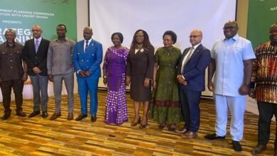 Professor Opoku-Agyemang (middle) with some stakeholders at the retreat
