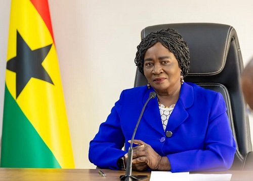 Professor Opoku-Agyemang (inset) addressing the staff of the ministry