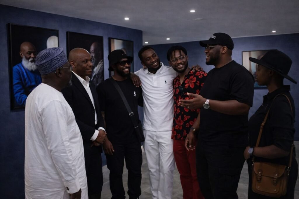 Some art lovers at the exhibition