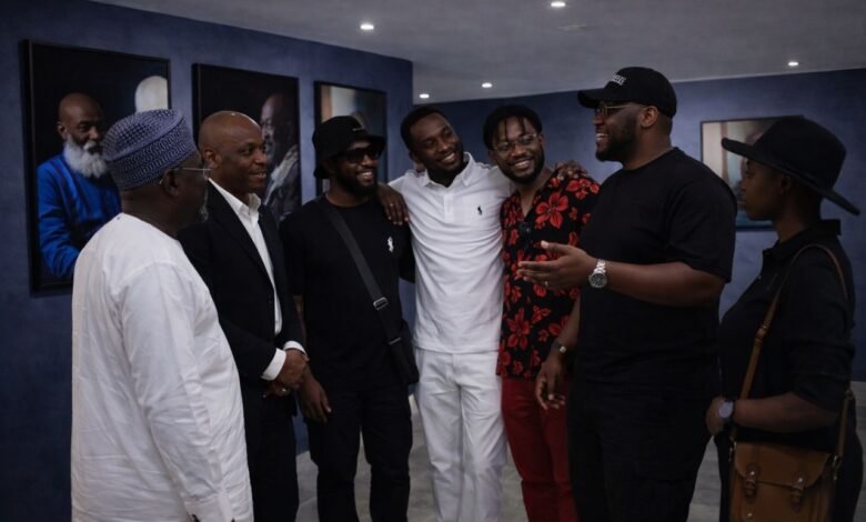 Some art lovers at the exhibition