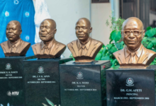 • The portraits of the five former leaders of the Ho Technical University