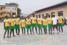 • Members of the victorious team with Coach Bempah (second right)