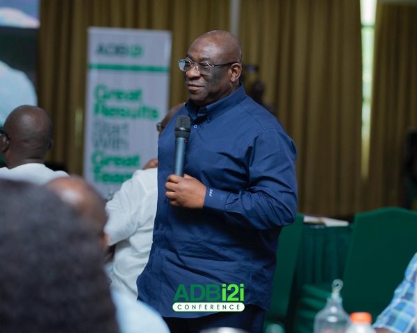 • Mr Ato Sarpong (inset) addressing the participants