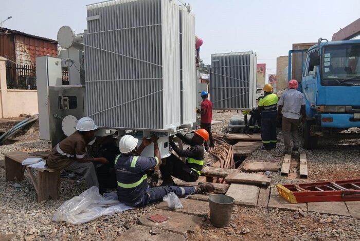 ECG workers working on the substation transformer