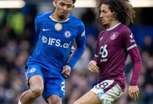 An action shot of Fofana (left) and Hannibal during the match