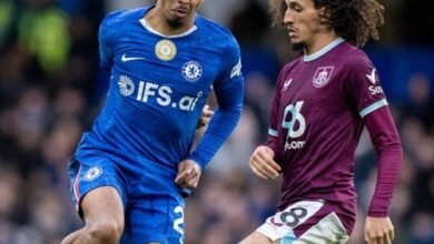 An action shot of Fofana (left) and Hannibal during the match