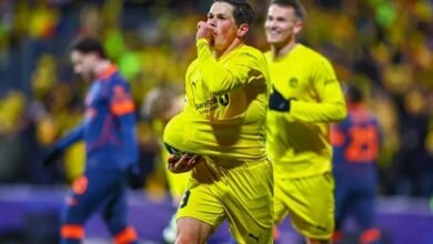 • Bodo/Glimt midfielder, Sondre Brunstad Fet, celebrating the opening goal