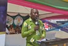 Dr Boadu (inset) speaking at the programme Photo Victor A. Buxton