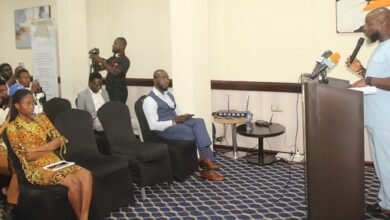 Mr Kpodo addressing the press. Photo. Ebo Gorman