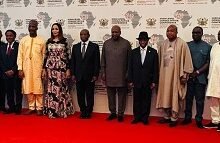 President Mahama (middle) with some delegates at the event