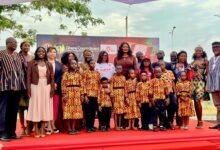 Mrs Marilyn Maame Efua Houadjeto (sixth from left) with other dignitaries at the ceremony