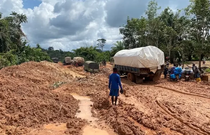 Some deplorable Cocoa roads in Ghana