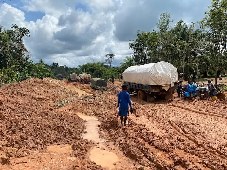 Some deplorable Cocoa roads in Ghana