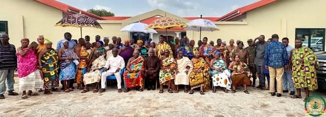 • Mr Ahmed Ibrahim (seated fourth from left) with the chiefs and queenmothers after the meeting