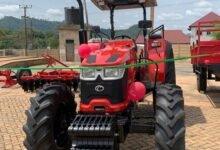 One of the tractors on display