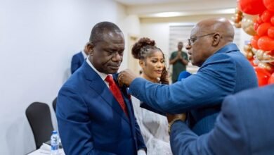 Dr Siaw Agyepong(left) being decorated