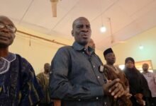 Mr Haruna Iddrisu (inset) addressing the students during his visit to the school