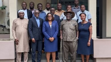 • Prof. Ahwoi (second from right) with other dignitaries after the meeting