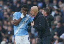 Marc Guehi with Pep Guardiola