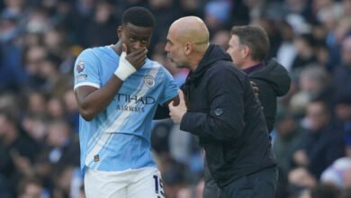 Marc Guehi with Pep Guardiola