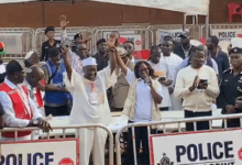 • Mr Baba Jamal (left) being declared winner by the EC official after the parliamentary primaries election